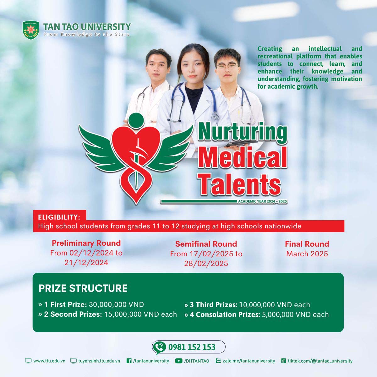Official Launch of the "Nurturing Medical Talents" Competition for the 2024-2025 Academic Year 1 Dai hoc Tan Tao Khoa Y 1