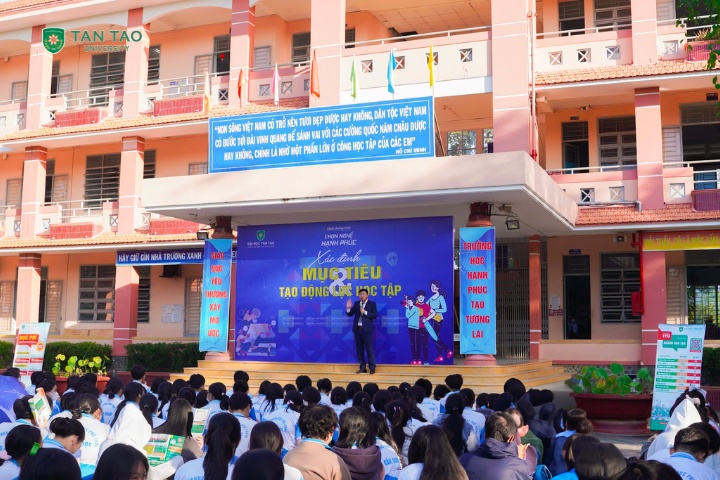 How can 12th-grade students identify their goals and create motivation for studying? 1 THPT Can Giuoc Truong Dai hoc Tan Tao