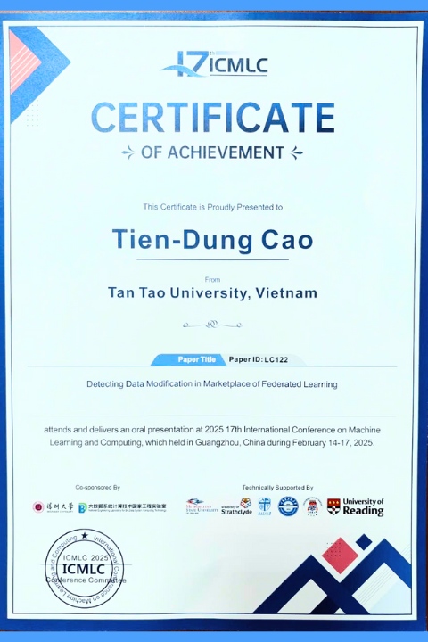 TTU Lecturer Contributes to Artificial Intelligence Research 2 Khoa hoc may tinh Truong Dai hoc Tan Tao