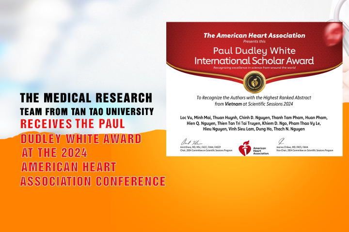 The Medical Research Team from Tan Tao University Receives the Paul Dudley White Award at the 2024 American Heart Association Conference